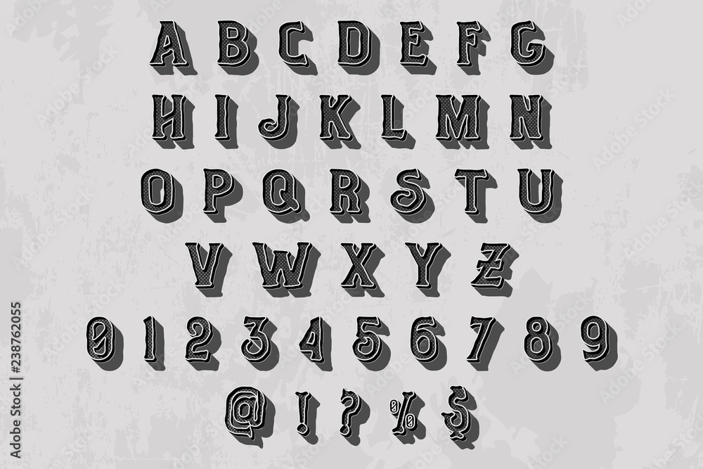 Poster vector illustration,font script typeface vector 3d font