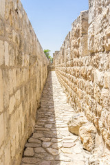 Fototapeta na wymiar Walkway in Walls of Old City. Jerusalem.