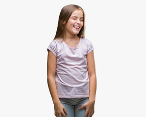 Young beautiful girl over isolated background winking looking at the camera with sexy expression,...