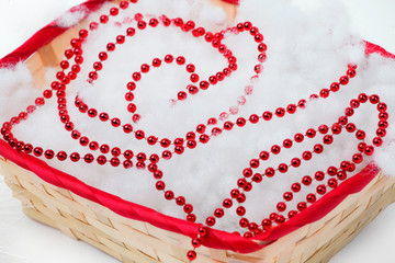 Red beads in the bascket