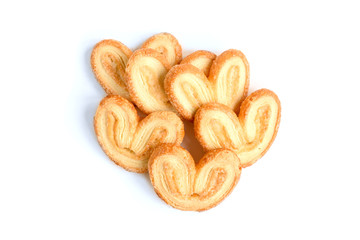 Puff pastry ears isolated on white background