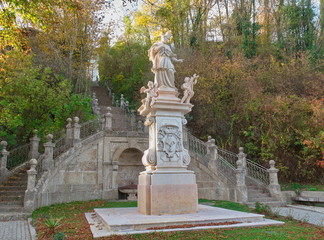 Statue des Heiligen Nepomuk in Oberndorf / Salzburg / Österreich