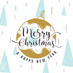 Merry Christmas typography.