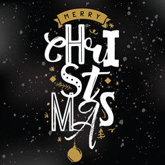 Merry Christmas typography.