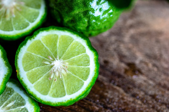 sliced bergamot citrus fruit for hair herbal tretment 
