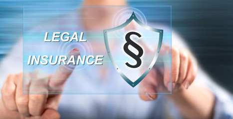 Woman touching a legal insurance concept