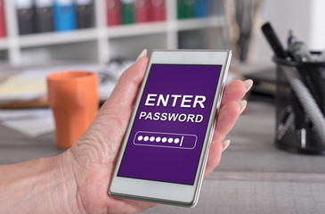 Password concept on a smartphone
