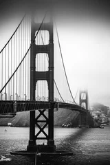 Foto op Plexiglas Golden Gate Bridge Golden gate Bridge Bianco e nero