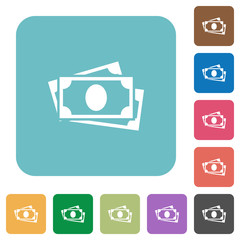 More banknotes rounded square flat icons