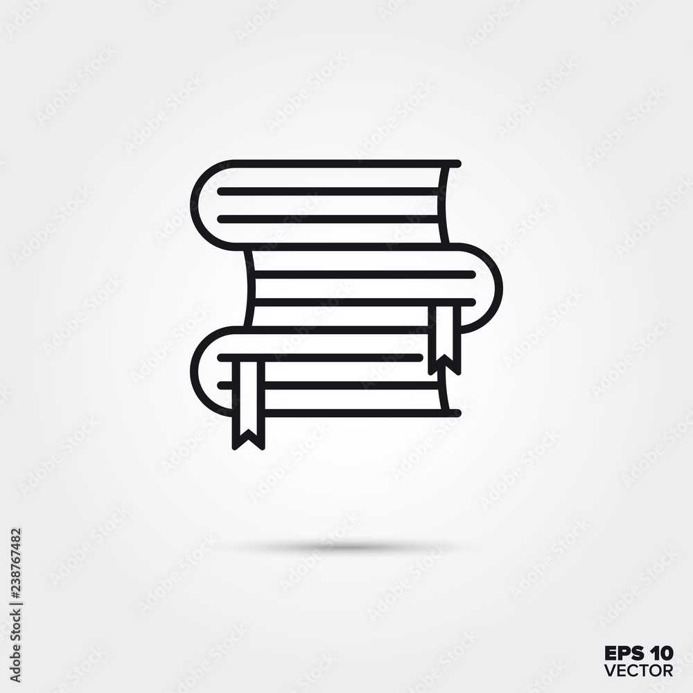 Wall mural stack of books vector line icon