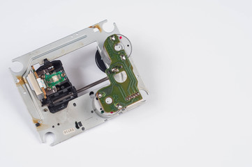 mechanism for reading music from a disc in an old radio