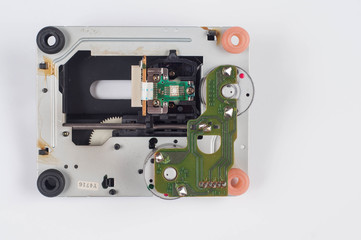 mechanism for reading music from a disc in an old radio