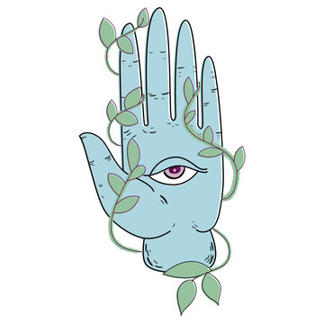 Hand and Leaves