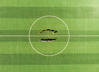 Aerial view of a soccer