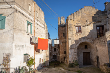 Fototapeta na wymiar glimpse of Sasso Barisano in Matera, Basilicata, italy