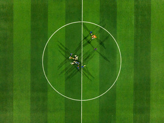 Aerial view of a soccer
