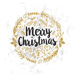 Merry Christmas typography.
