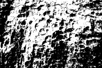 Black on white rock texture. Textured stone surface with cutter mark. Distressed vector overlay for vintage effect