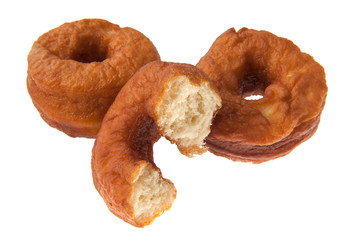 Fried donut on white