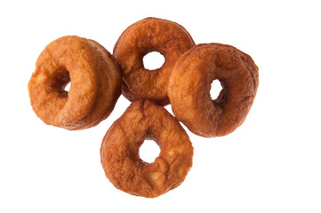 Fried doughnut isolated on white