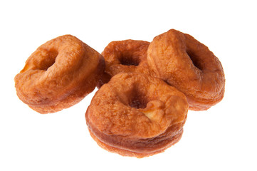 Fried doughnut on white