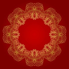 Frame ornament with mandala . Vector illustration. For wedding, bridal, Valentine's day, greeting card invitation.