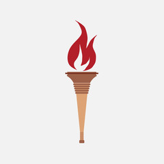 vector torch, the flag, lighting of castles, flet design © dream_master