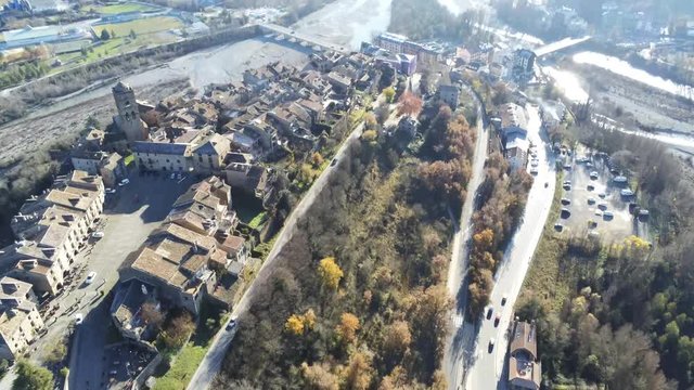Ainsa. Village of Huesca. Aragon ,Spain. 4k Drone Video