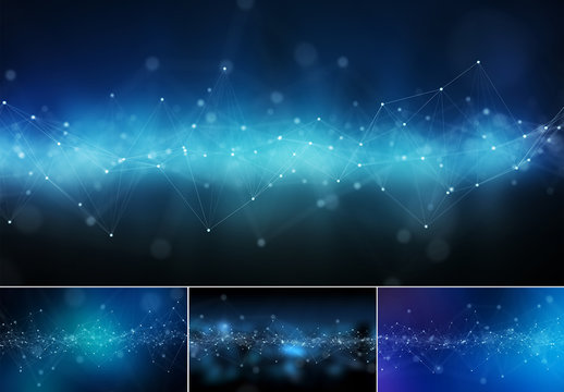 4 Isolated Connection Backgrounds with Editable Colors