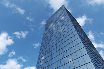 Fototapeta na wymiar Business skyscraper under blue sky with clouds