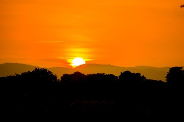 sunset in the mountains