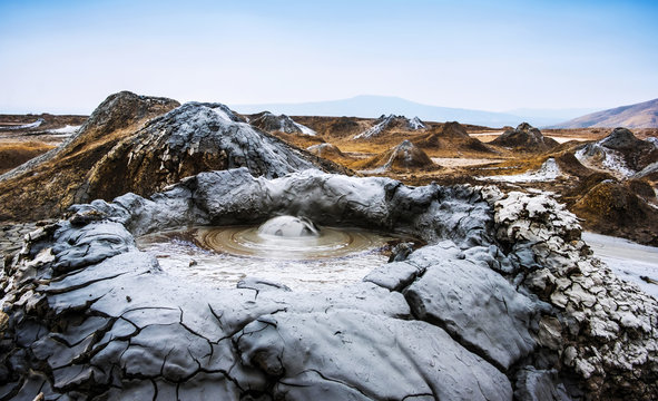 Mud volcanoes of Gobustan near Baku, Azerbaijan