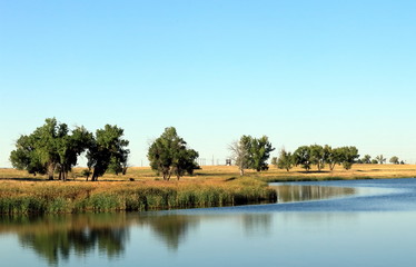 Colorado landscape on Ladora Lake in Rocky Mountain Arsenal National Wildlife Refuge