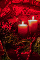 Christmas ambiance with candle lights.