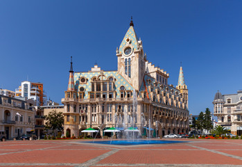 Fototapeta na wymiar Batumi. Europe Square in the morning.