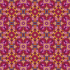 Tiled ethnic pattern for fabric. Abstract geometric mosaic vintage seamless pattern ornamental.
