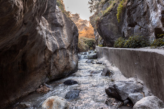 route of "los cahorros" in Monachil, Granada, Andalucia