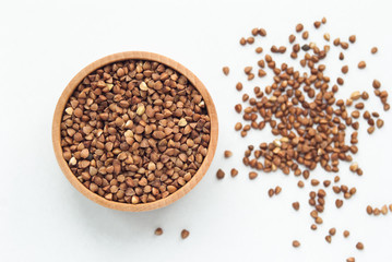 organic buckwheat isolated on white