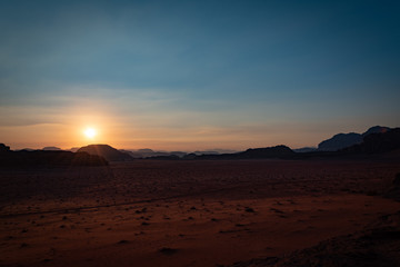 Wadi rum sunset
