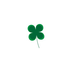 Vector illustration. Clover icon on white background. Leaf of clover.