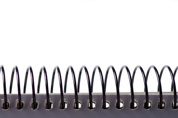 Spring steel diary notebook business macro white background