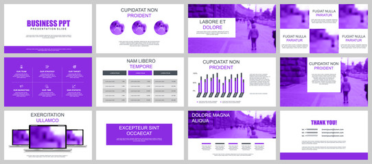 Business presentation slides templates from infographic elements. Can be used for presentation, flyer and leaflet, brochure, corporate report, marketing, advertising, annual report, banner, booklet.