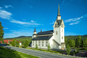 Fototapeta na wymiar Beautiful Duved church in summer view