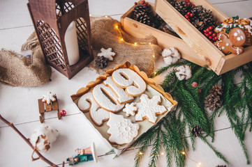 Christmas gingerbread. Cooking.