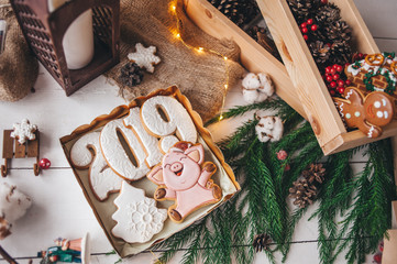 Christmas gingerbread. Cooking.