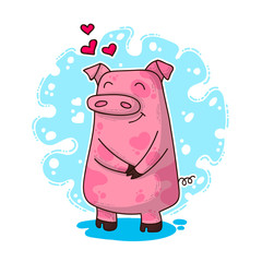 New Year illustration with Pig