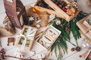 Christmas gingerbread. Cooking.