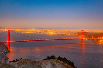San Francisco Golden Gate bridge by night