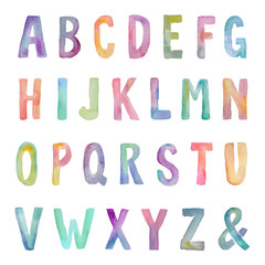 Colorful Watercolor Alphabet Letters