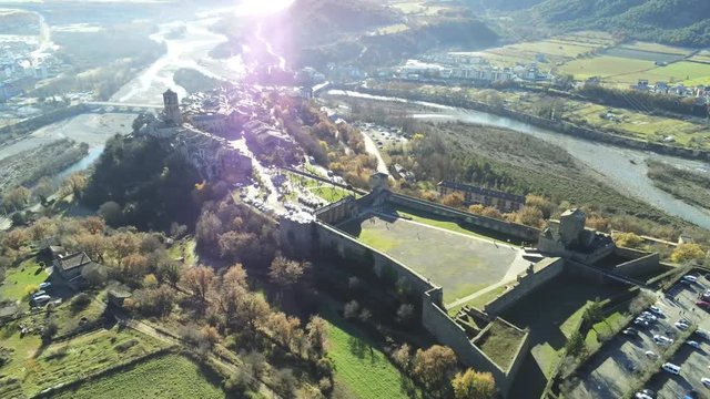 Ainsa. Village of Huesca. Aragon ,Spain. 4k Drone Video